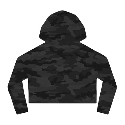 Ladies Cropped Camo Hooded Sweatshirt